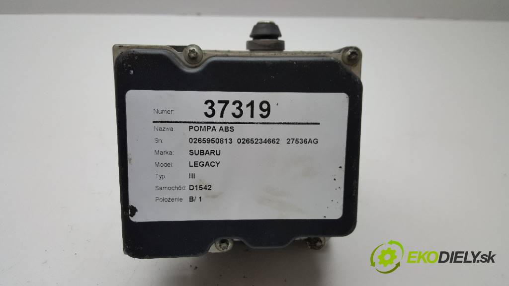 SUBARU LEGACY IV 2008 150 kW III 1998,00 ccm Pumpa ABS 0265950813  0265234662   27536AG250 (Pumpy ABS)