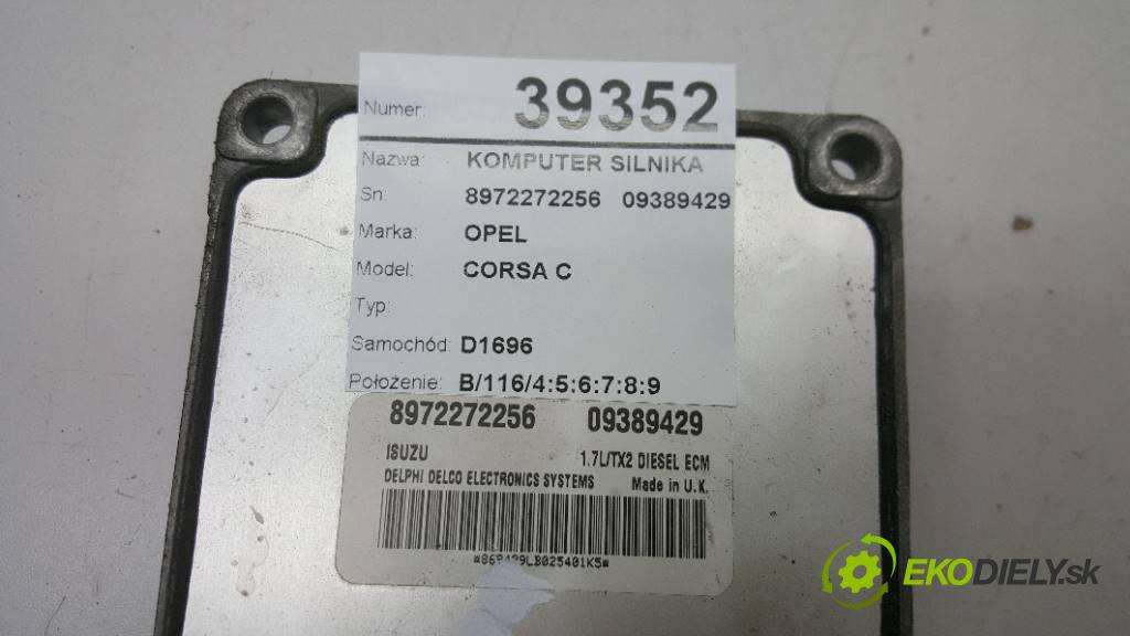 OPEL CORSA C  2000 75 KM   1686,00 riadiaca jednotka Motor 8972272256   09389429  (Riadiace jednotky)