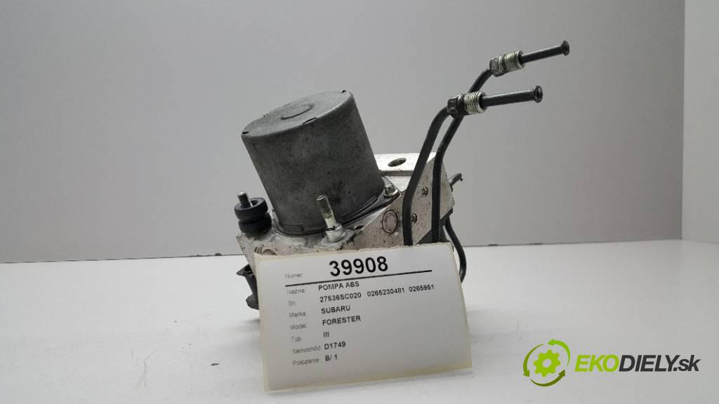 SUBARU FORESTER III 2010 147 kW III 2.0 Pumpa ABS 27536SC020   0265230481  0265951123    (Pumpy ABS)