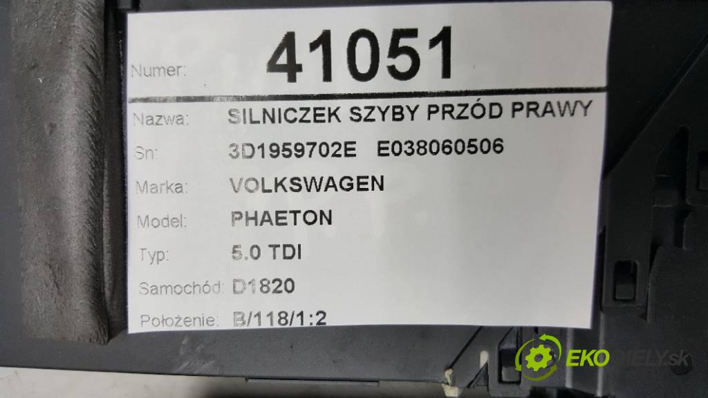 VOLKSWAGEN PHAETON 5.0 TDI 2003 313 kW 5.0 TDI 4921,00 motorek okna přední část pravý 3D1959702E   E038060506