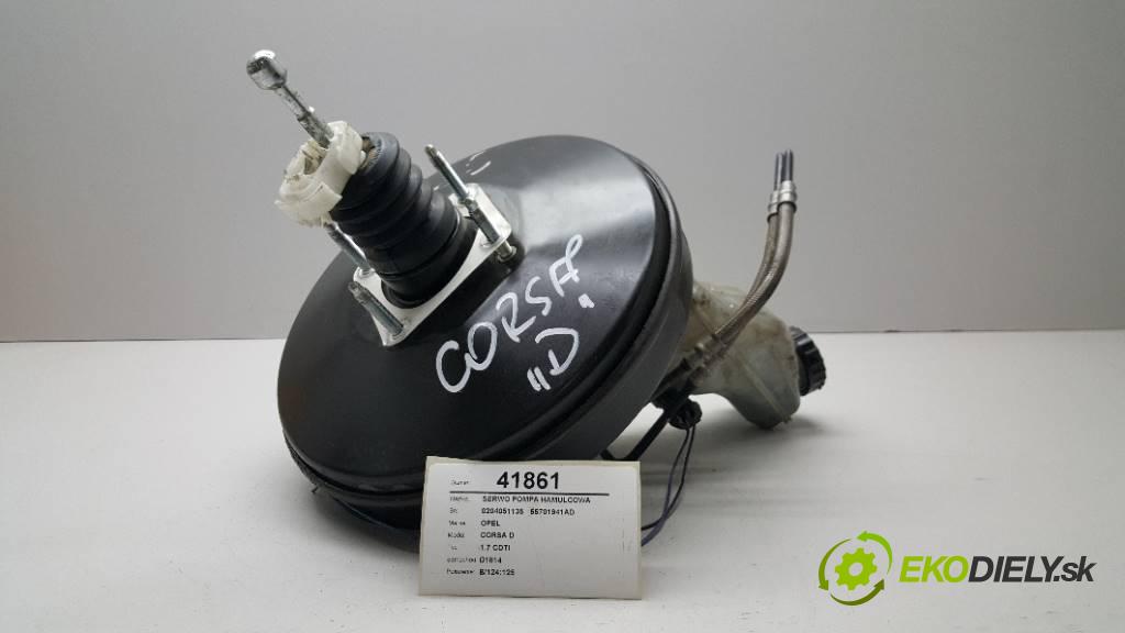 OPEL CORSA D  1.7 CDTI 2008 92 kW 125 KM 1.7 CDTI 1686,00 posilovač pumpa brzdová 0204051135   55701941AD (Posilovače brzd)