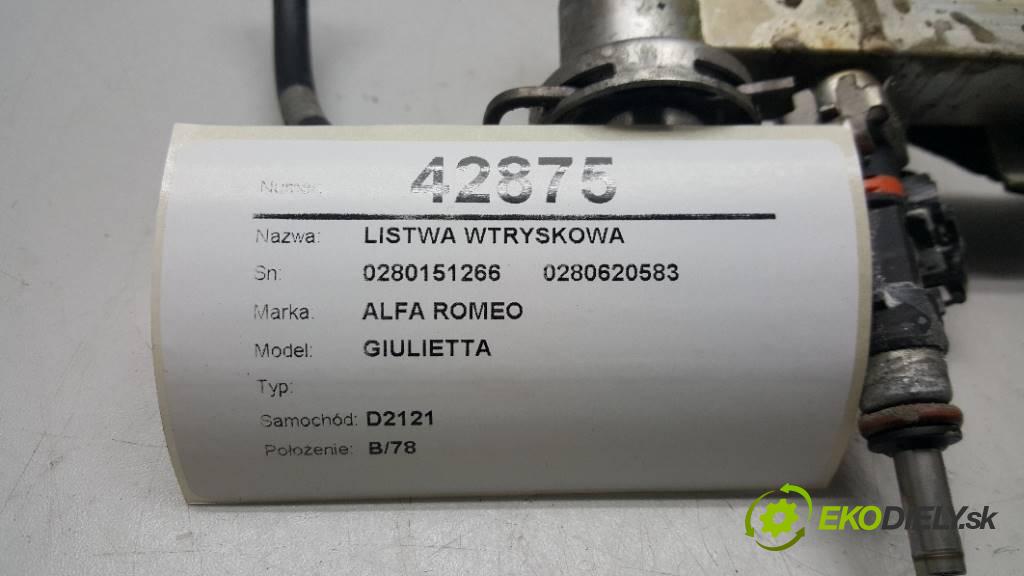 ALFA ROMEO GIULIETTA  1.4 2011 125 kW 170 KM   1368 CCM Lišta vstrekovacia 0280151266      0280620583     (Vstrekovacie lišty)