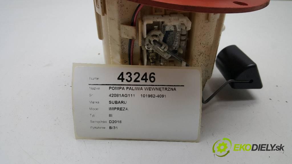 SUBARU IMPREZA III 2011 150KM III 1998 Pumpa paliva vnútorná 42081AG111    101962-4091   (Palivové pumpy, čerpadlá, plaváky)