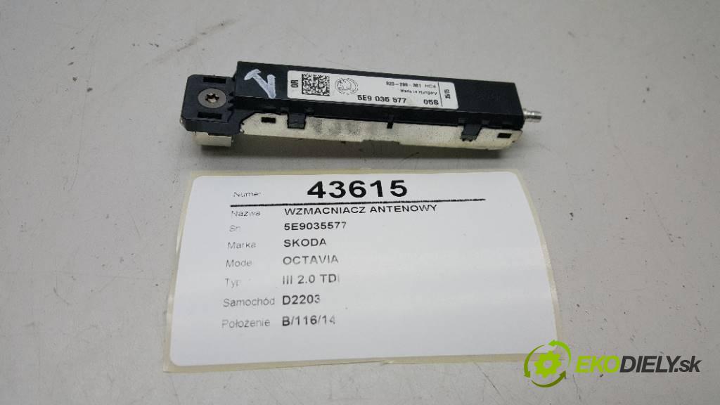 SKODA OCTAVIA III 2.0 TDI 2015 150 kW III 2.0 TDI 1968,00 Zosilňovač antenový 5E9035577  (Zosilňovače)