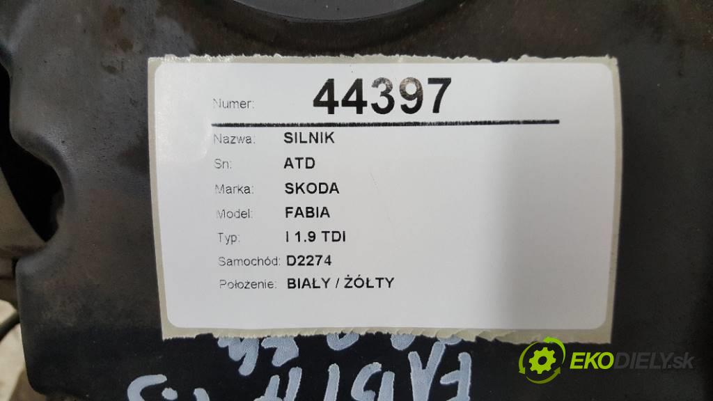 SKODA FABIA I 1.9 TDI 2002 74 kW I 1.9 TDI 1896,00 Motor ATD (Motory (kompletné))