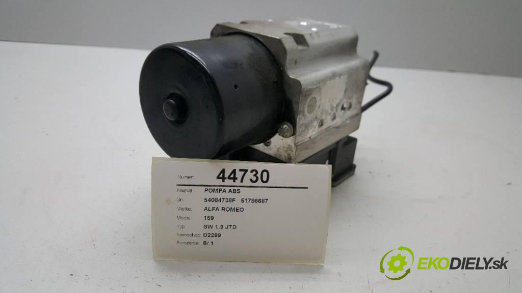 ALFA ROMEO 159 SW 1.9 JTD 2006 150 kW SW 1.9 JTD 1910,00 Pumpa ABS 54084738F   51786687    (Pumpy ABS)