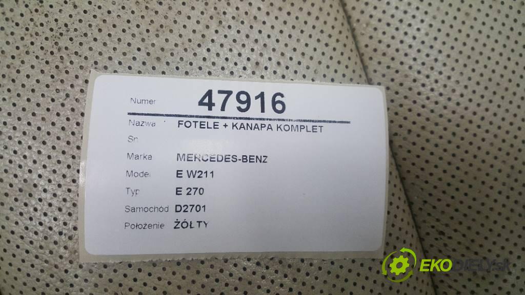 MERCEDES-BENZ E W211 E 270 2002 130KW E 270 2685 sedadla sedačky + sedadlo -