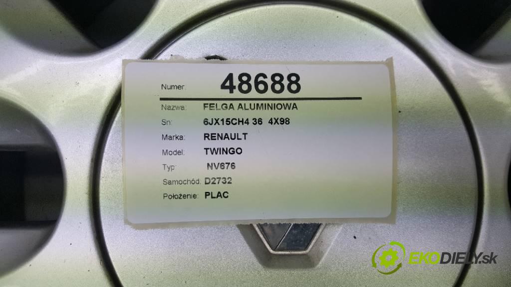 RENAULT TWINGO  2010 55KW  NV676 1149 disk - 6JX15CH4 36  4X98 (Hliníkové)