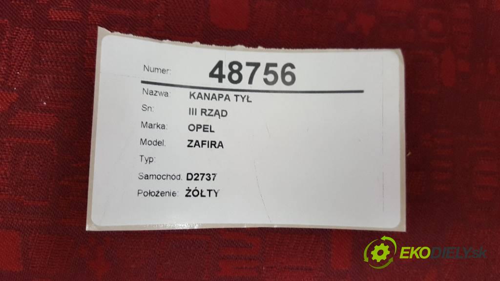 OPEL ZAFIRA   2002 74KW   1995 sedadlo zadní část III RZĄD (Sedačky, sedadla)