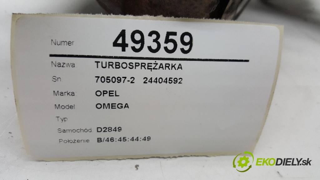 OPEL OMEGA   2002 88KW   2172 Turbodúchadlo,turbo 705097-2   24404592 (Turbodúchadlá (kompletné))
