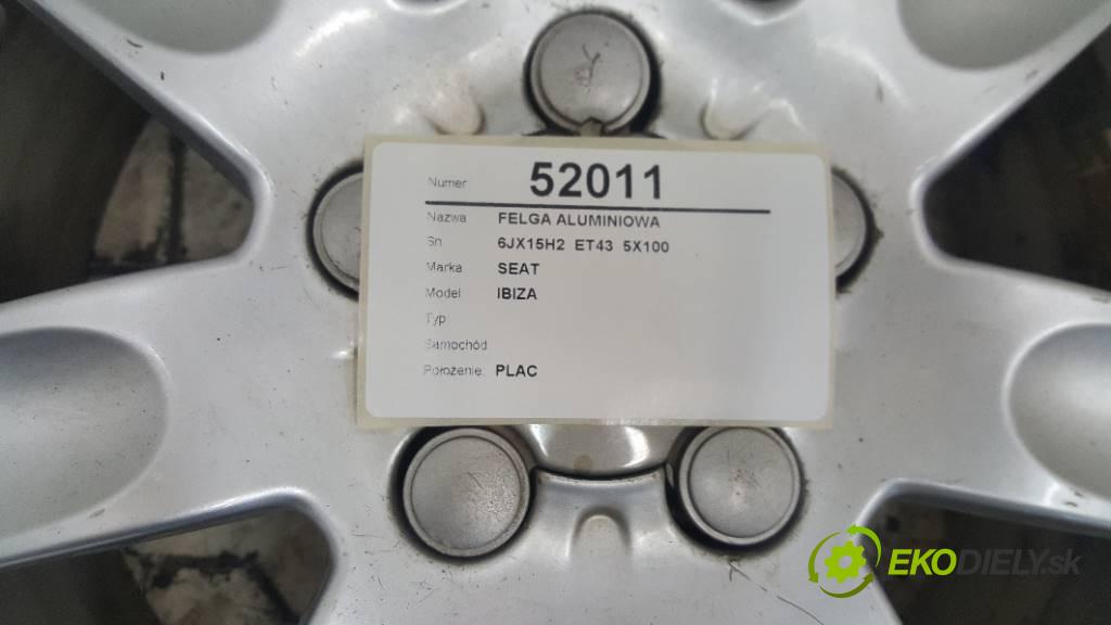 SEAT IBIZA       disk - 6JX15H2  ET43  5X100 (Hliníkové)