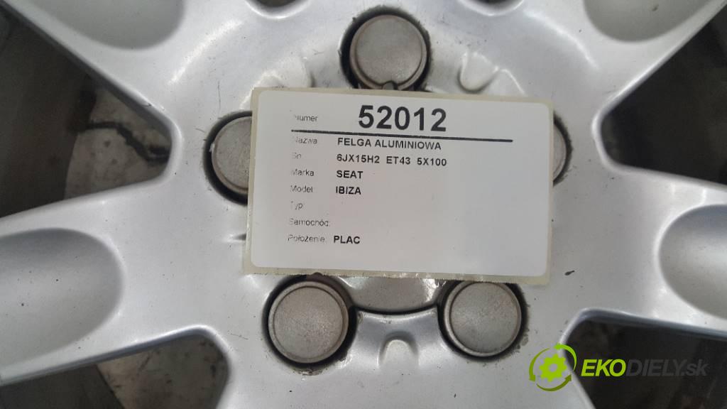 SEAT IBIZA       disk - 6JX15H2  ET43  5X100 (Hliníkové)