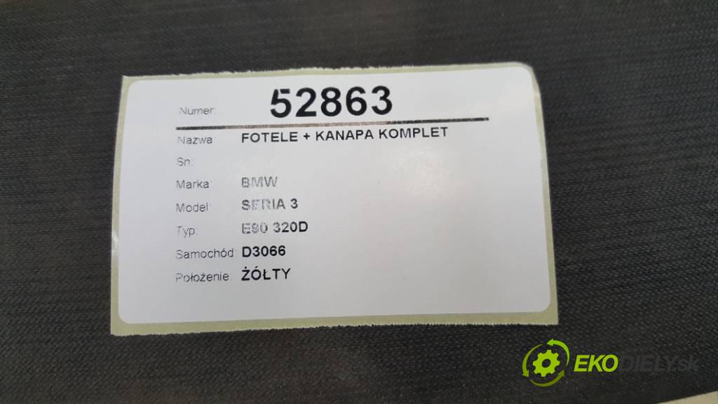 BMW SERIA 3 E90 320D 2006 163 kW E90 320D 1990 sedadla sedačky + sedadlo -