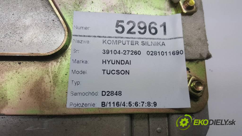 HYUNDAI  TUCSON   2004 83KW   1991 riadiaca jednotka Motor 39104-27260   0281011690 (Riadiace jednotky)