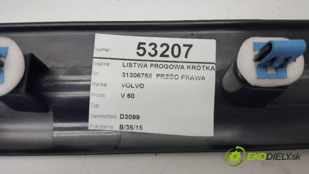 VOLVO V 60    2013 163 kW    1984 Lišta prahová krátka 31306758  PRZÓD PRAWA