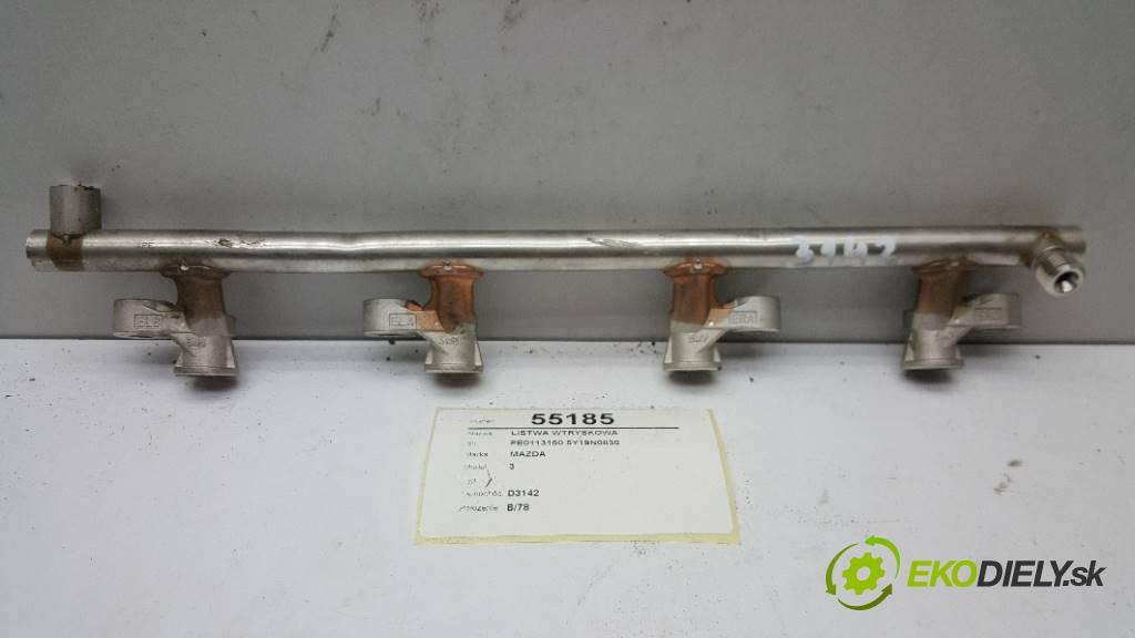 MAZDA 3  2016 120 kW     1998 Lišta vstrekovacia PE0113150 5Y19N0830 (Vstrekovacie lišty)