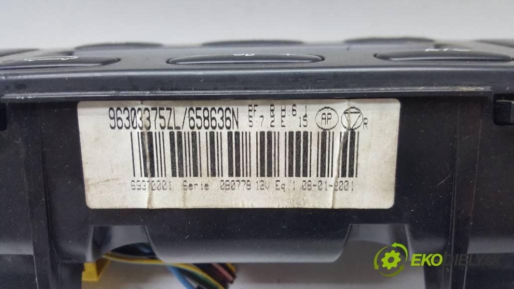 PEUGEOT 406  2001 109 kW X 1997 Panel ovládania kúrenia 96303375ZL/658636N (Prepínače, spínače, tlačidlá a ovládače kúrenia)