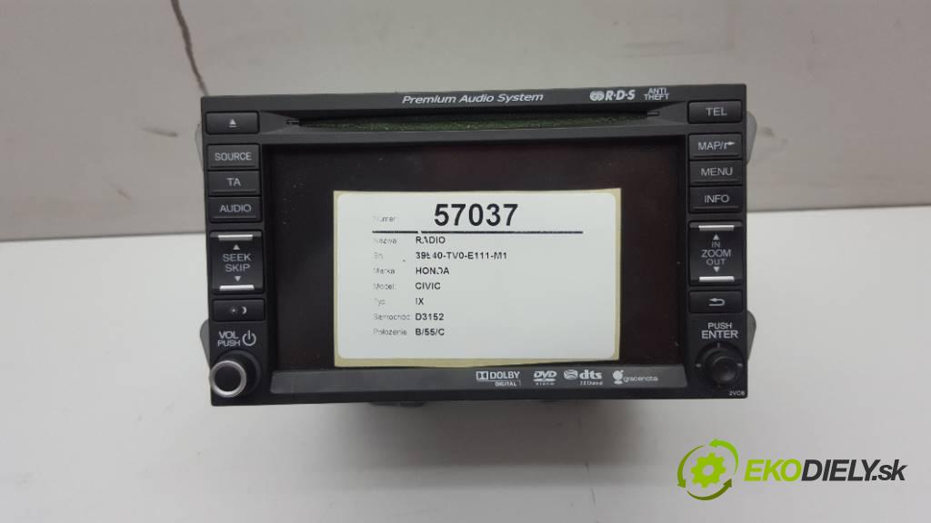 HONDA CIVIC IX 2012 141 kW IX 1798 RADIO 39540-TV0-E111-M1  (Audio zariadenia)