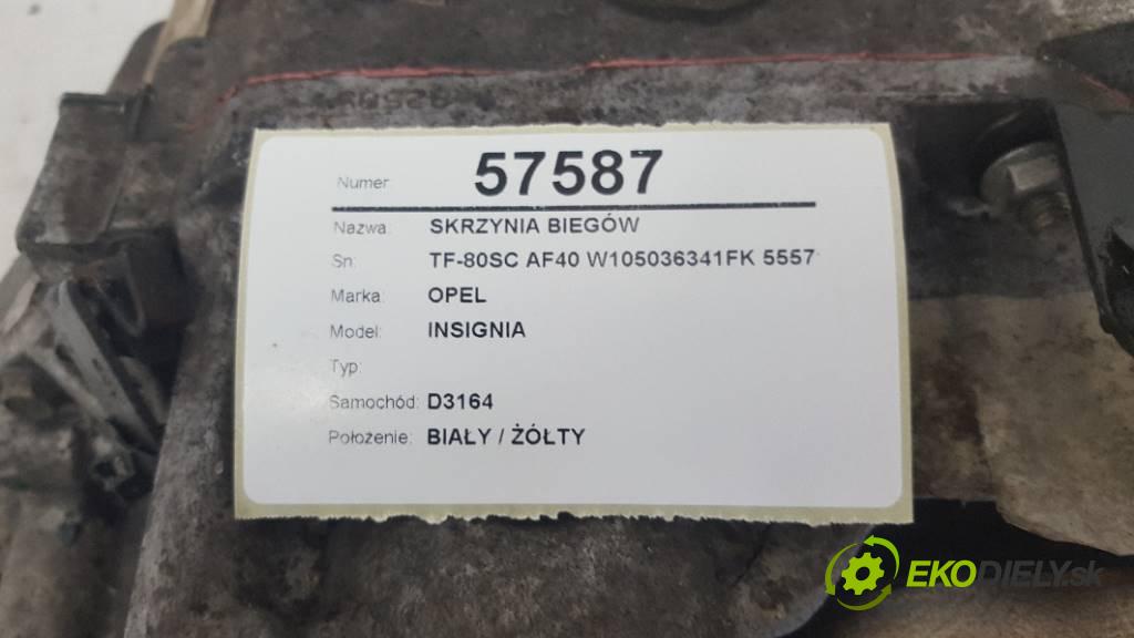 OPEL INSIGNIA  2010 160 kW    1956 Prevodovka - TF-80SC AF40 W105036341FK 55571447 10H3615940 (Prevodovky)