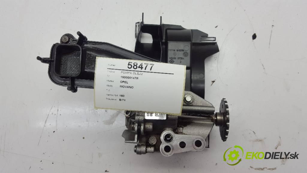 OPEL MOVANO   2014 150 kW    2299 Pumpa oleja 150000147R (Olejové pumpy)