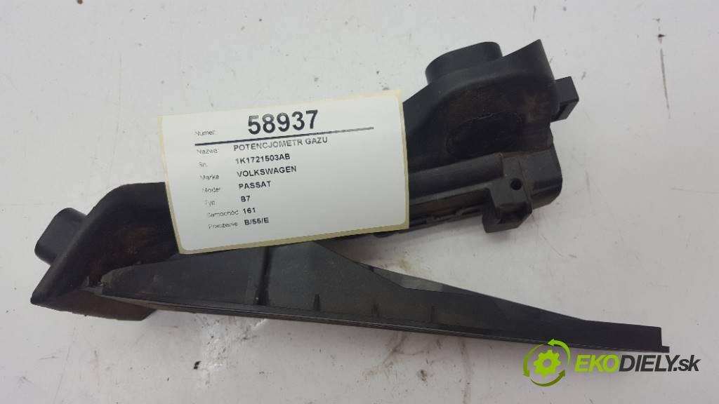 VOLKSWAGEN PASSAT B7 2010  B7 1968 Potenciometer plynového pedálu 1K1721503AB  (Pedále)
