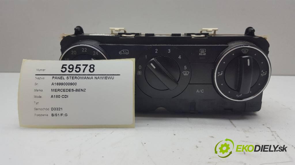 MERCEDES-BENZ A180 CDI   2009 109 kW      1991 Panel ovládania kúrenia A1699000900 (Prepínače, spínače, tlačidlá a ovládače kúrenia)