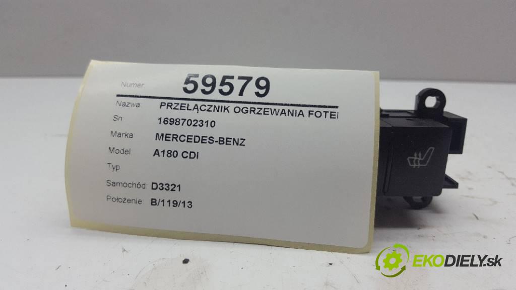 MERCEDES-BENZ A180 CDI   2009 109 kW      1991 prepínač ohrievania, vyhrievania sedačky 1698702310