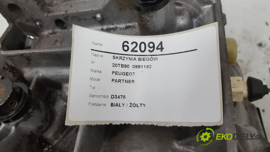 PEUGEOT PARTNER  1999 66KW       1761 Prevodovka 20TB90  0991162 (Prevodovky)
