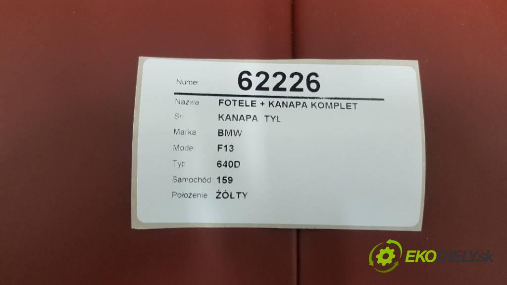 BMW F13 640D 2014 313 kW 640D 2993 Sedadlá, sedačky + Sedadlo KANAPA  TYŁ