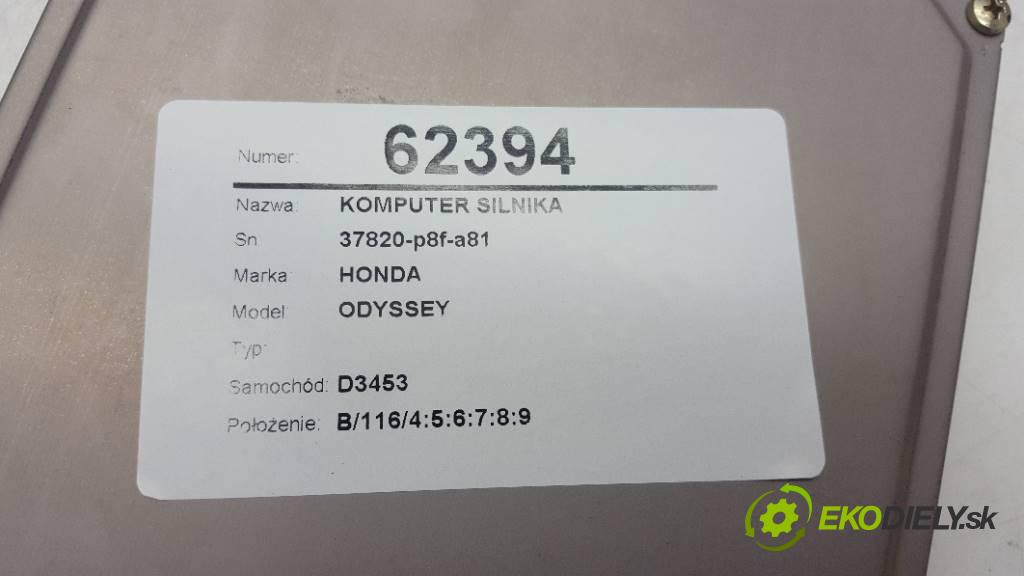 HONDA ODYSSEY   2002 176KW          3471 riadiaca jednotka Motor 37820-p8f-a81 (Riadiace jednotky)