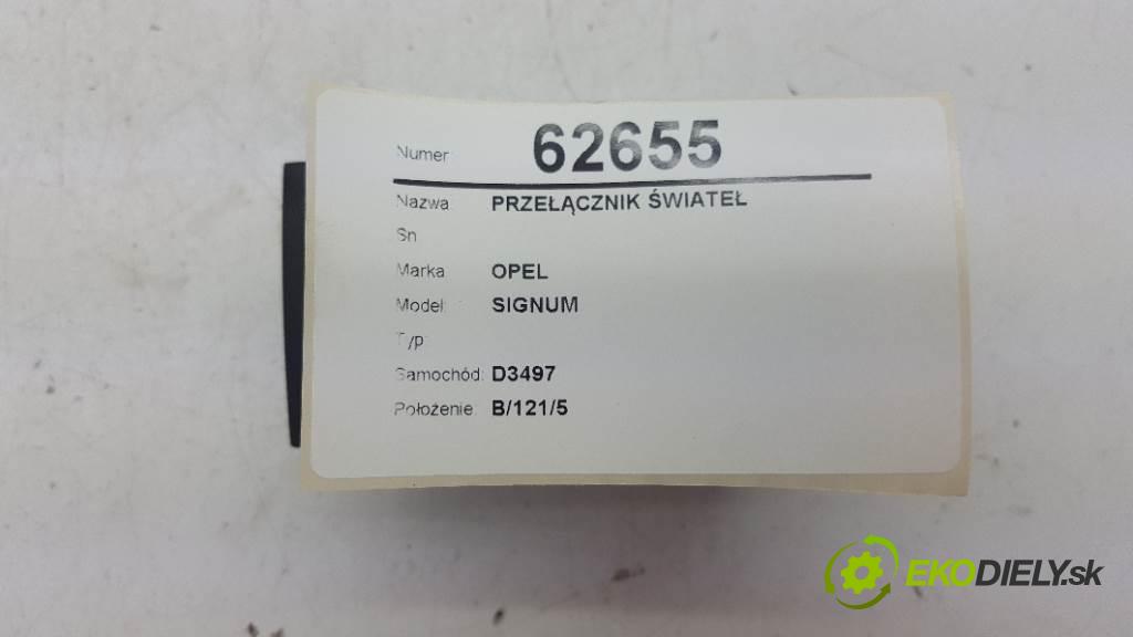 OPEL SIGNUM  2008 110,00kW      1910 Prepínač svetiel  (Prepínače, spínače, tlačidlá a ovládače kúrenia)