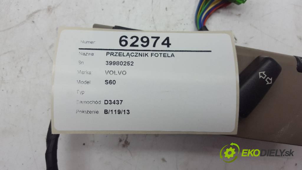 VOLVO S60  2008 103kW            2435 Prepínač sedačky 39980252