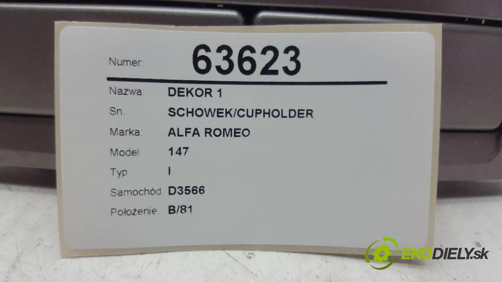 ALFA ROMEO 147 I 2002 77kW I 1598 kryt 1 SCHOWEK/CUPHOLDER