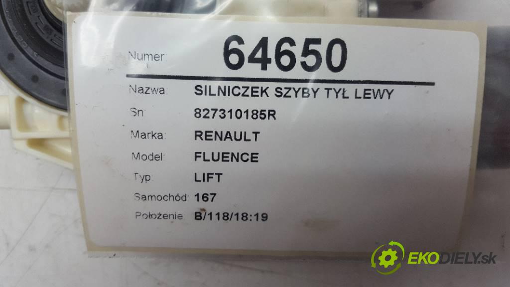 RENAULT FLUENCE LIFT 2013 81kW LIFT 1461 Motorček okna zad ľavy 827310185R