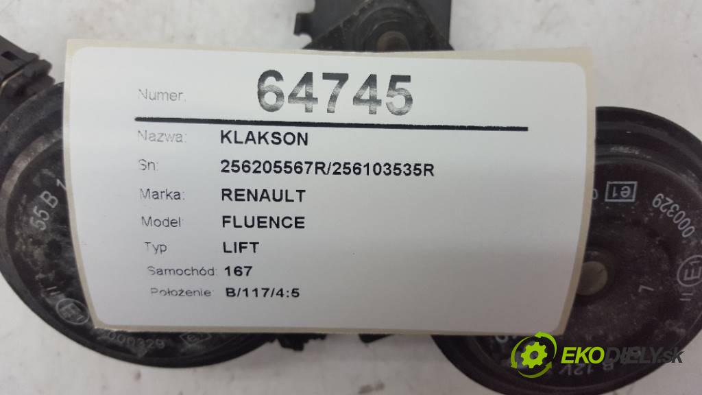 RENAULT FLUENCE LIFT 2013 81kW LIFT 1461 klaksón 256205567R/256103535R