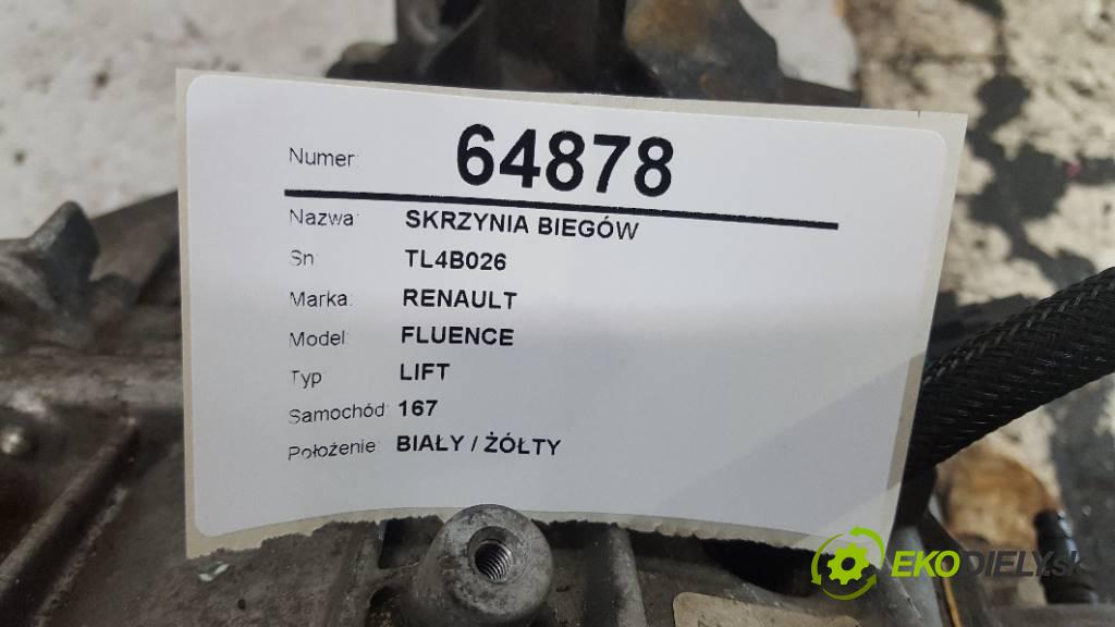 RENAULT FLUENCE LIFT 2013 81kW LIFT 1461 Prevodovka TL4B026 (Prevodovky)