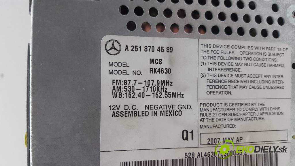 MERCEDES-BENZ R350 4 MATIC 2007 200kW 4 MATIC 3498 RADIO A 251 870 45 89 (Audio zariadenia)