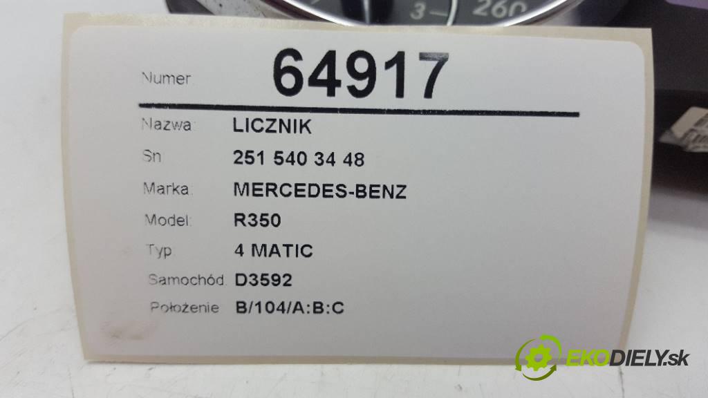 MERCEDES-BENZ R350 4 MATIC 2007 200kW 4 MATIC 3498 Prístrojovka 251 540 34 48 (Prístrojové dosky, displeje)
