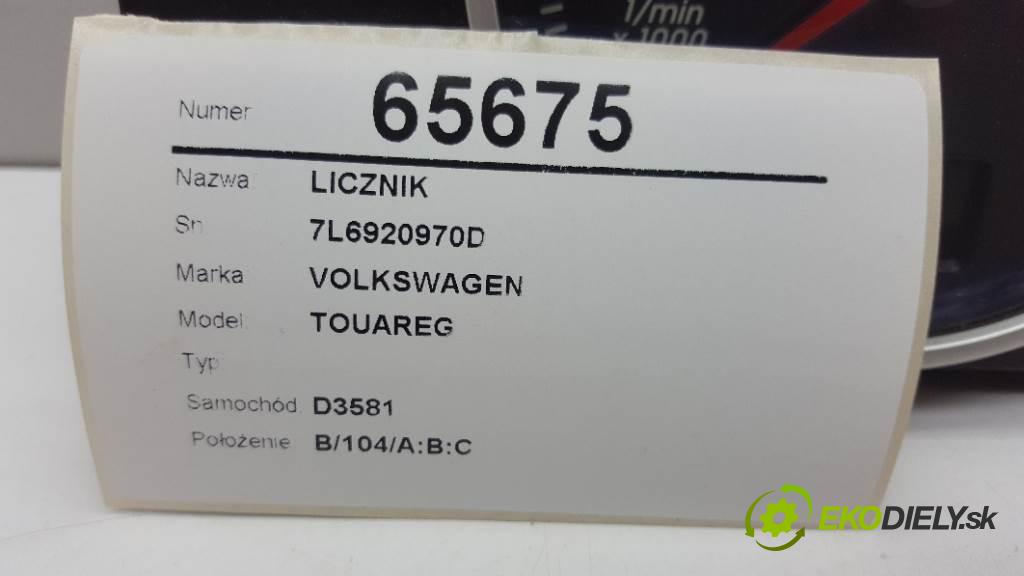 VOLKSWAGEN TOUAREG  2003 162kW     3189 prístrojovka 7L6920970D (Přístrojové desky, displeje)