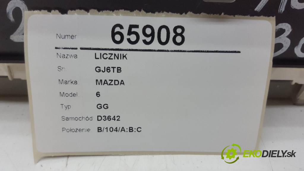 MAZDA 6 GG 2002 104kW GG 1999 Prístrojovka GJ6TB 330080KM AUTOMAT (Prístrojové dosky, displeje)