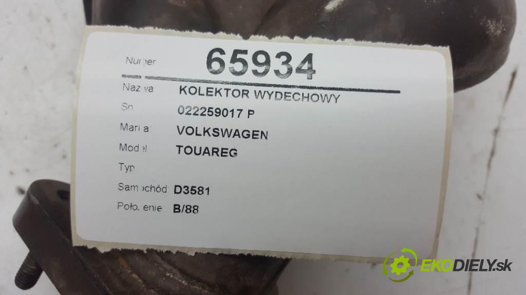 VOLKSWAGEN TOUAREG  2003 162kW    3189 potrubí VYČERPAT: 022259017 P (Výfukové potrubí)