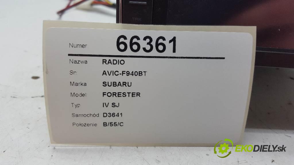 SUBARU FORESTER IV SJ 2013 108kW IV SJ 1998 RADIO AVIC-F940BT (Audio zariadenia)