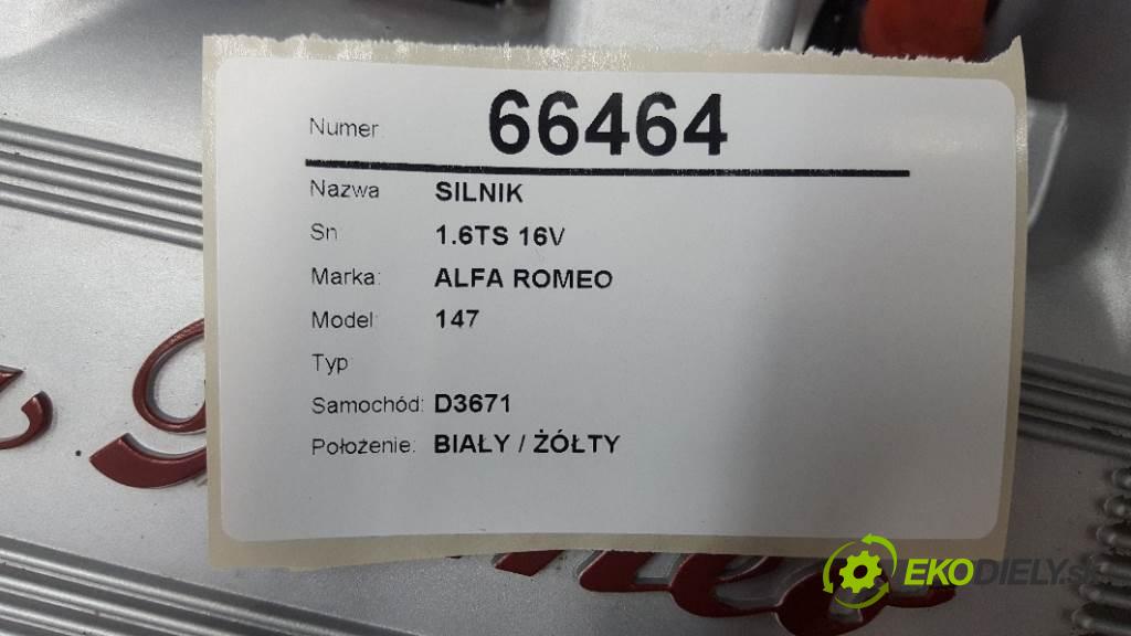 ALFA ROMEO 147  2005 77kW I 1598 Motor 1.6TS 16V (Motory (kompletné))