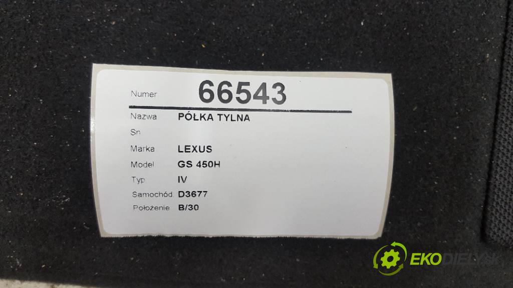 LEXUS GS 450H IV 2012 215kW IV 3456 Pláto zadná  (Pláta zadné)