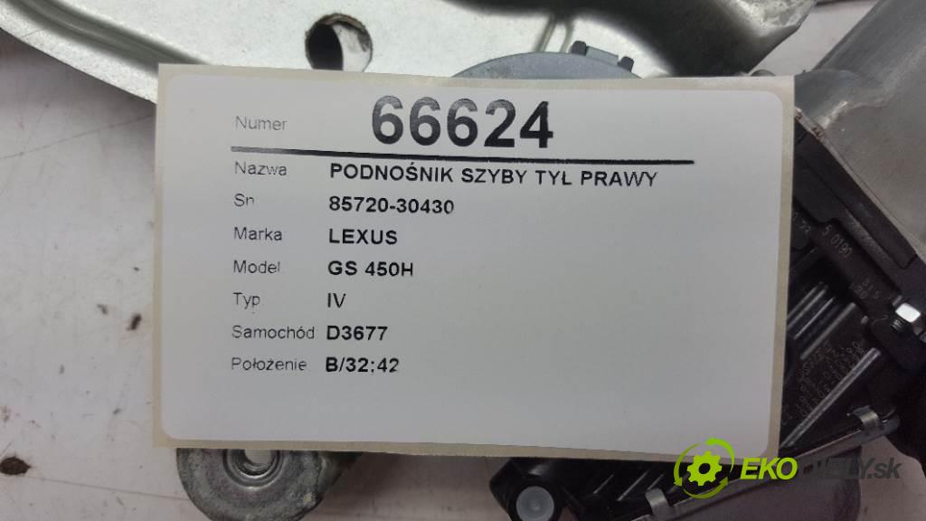 LEXUS GS 450H IV 2012 215kW IV 3456 mechanismus okna zadní část pravý 85720-30430