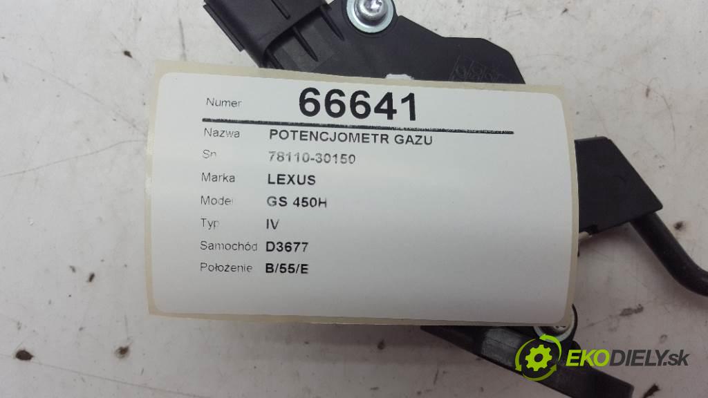 LEXUS GS 450H IV 2012 215kW IV 3456 potenciometr plynového pedálu 78110-30150 (Pedály)