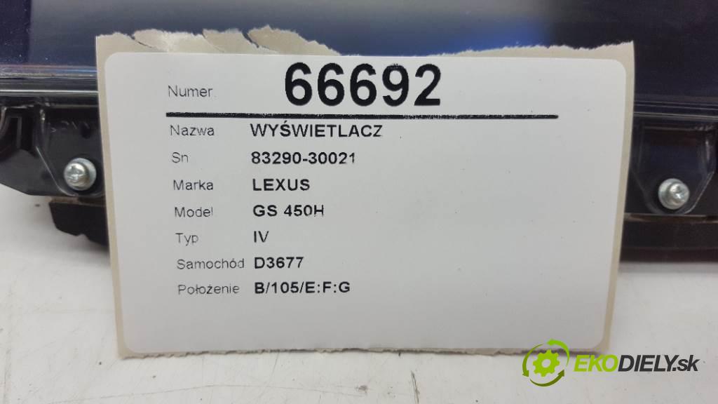 LEXUS GS 450H IV 2012 215kW IV 3456 Dislpej 83290-30021 (Prístrojové dosky, displeje)