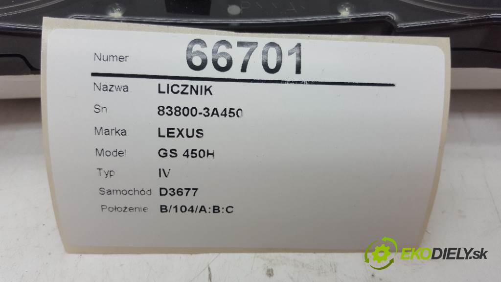 LEXUS GS 450H IV 2012 215kW IV 3456 Prístrojovka 83800-3A450 (Prístrojové dosky, displeje)