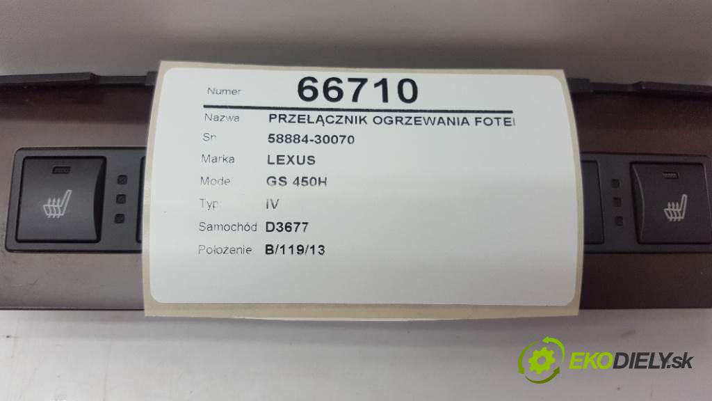 LEXUS GS 450H IV 2012 215kW IV 3456 Prepínač ohrievania, vyhrievania sedačky 58884-30070 (Prepínače, spínače, tlačidlá a ovládače kúrenia)