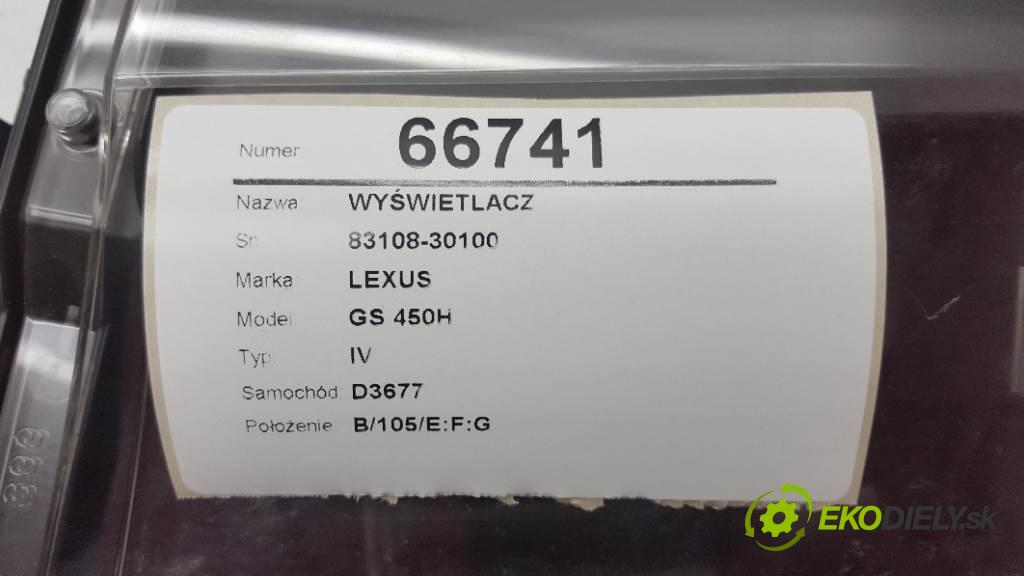 LEXUS GS 450H IV 2012 215kW IV 3456 Dislpej 83108-30100 (Prístrojové dosky, displeje)